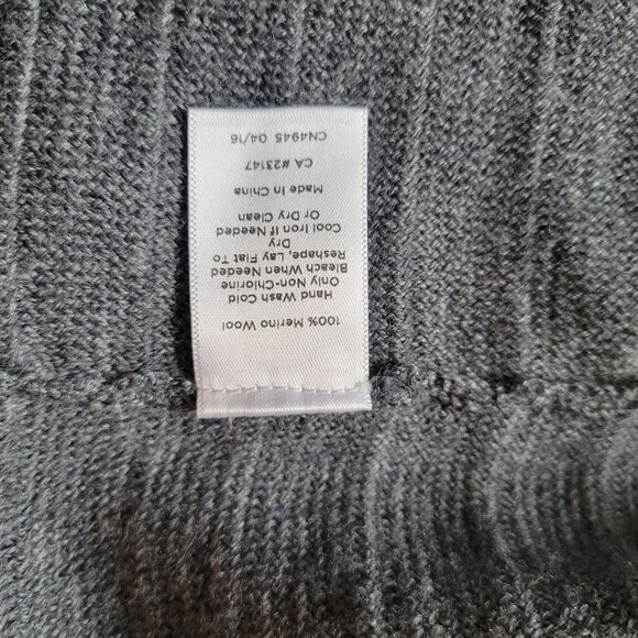 Talbots Womens Open Front Fringe Cardigan Jacket Merino Wool Gray - Picture 5 of 10